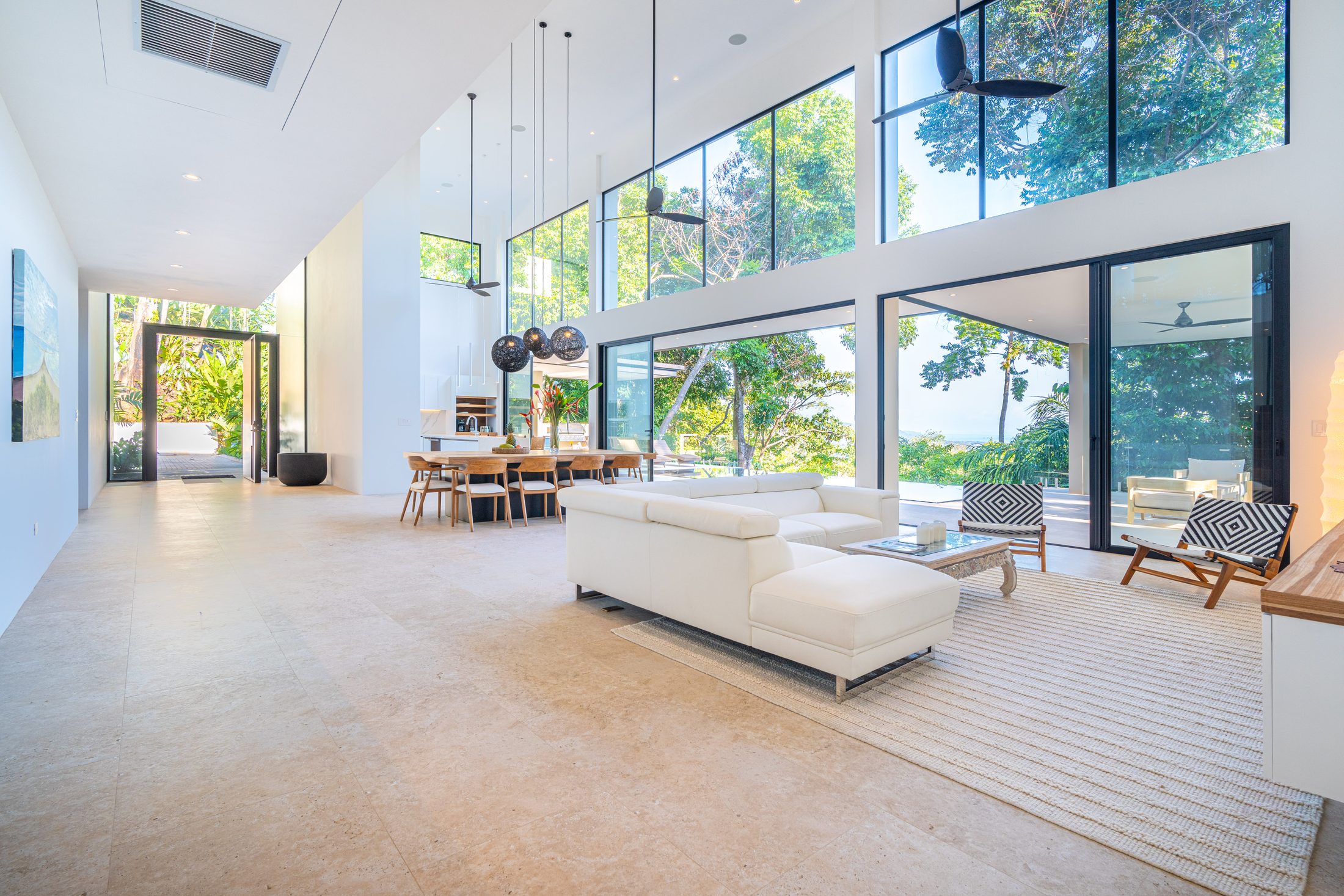 Living room open to the view