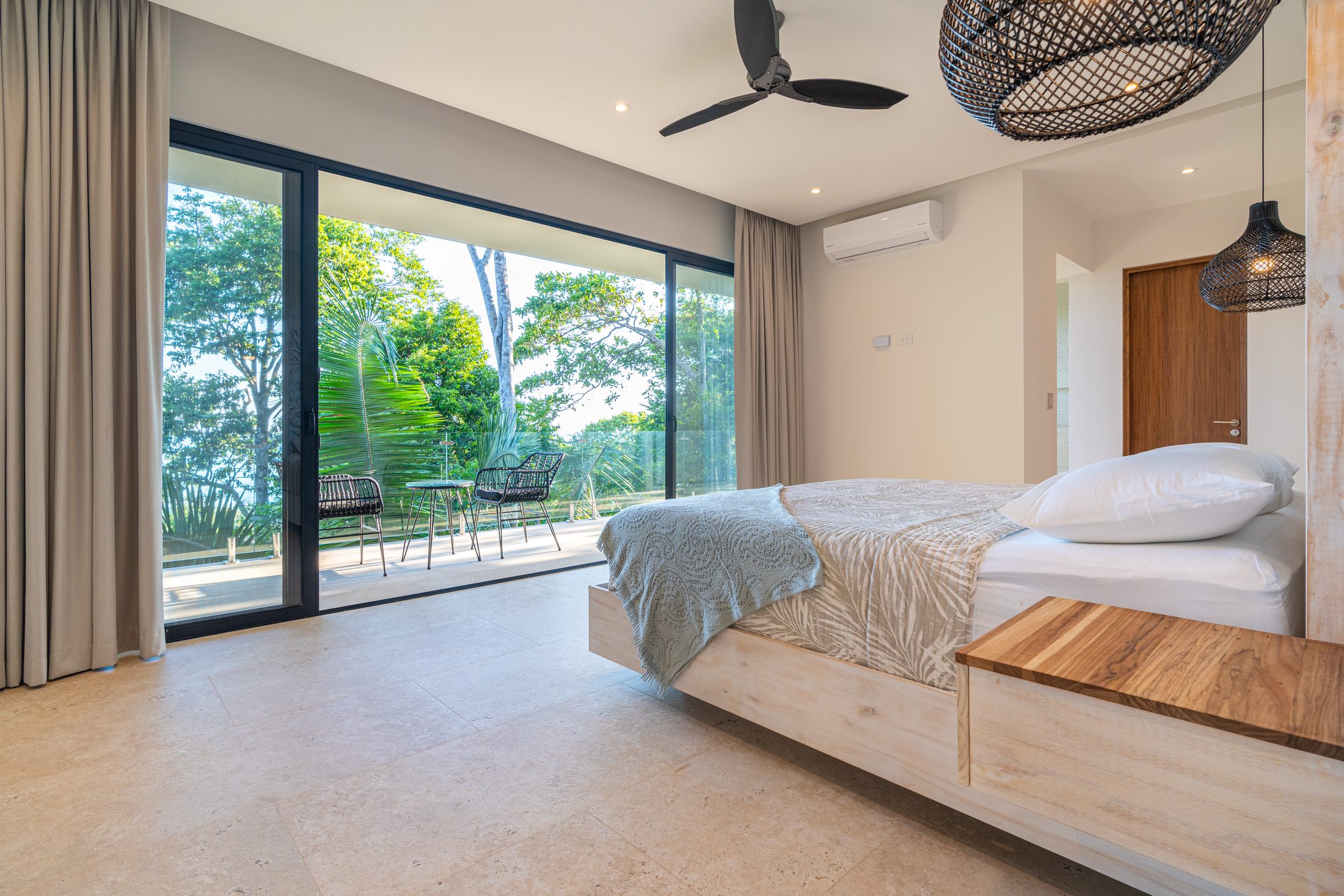 Bedroom opening to the deck